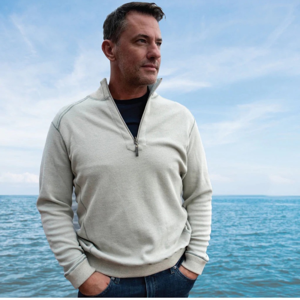 Madda Fella Riptide Quarter-Zip Reversible Sweater - L